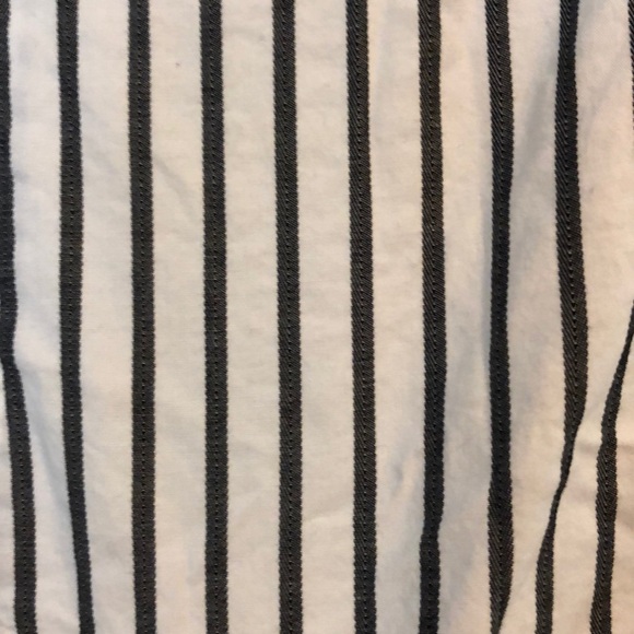 Talbots Black Striped button down top - Picture 3 of 4